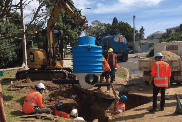 Marine Parade Manhole Replacement - Installation of the Smartstream PE Manhole.